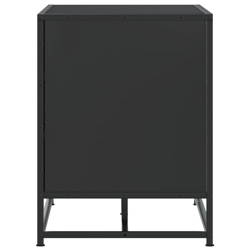 Ławka na buty Czarna 80x40x53,5 cm Drewno i metal