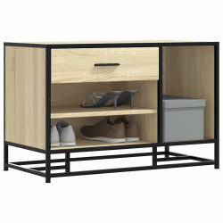 Ławka na buty Sonoma Oak 80x40x53,5 cm Drewno klejone i metal