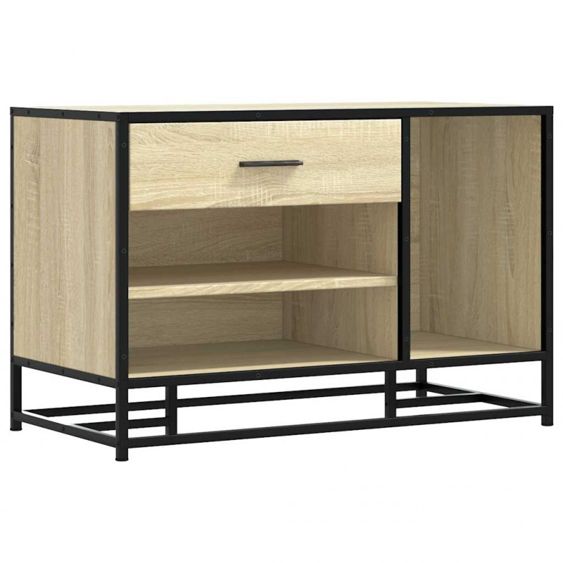 Ławka na buty Sonoma Oak 80x40x53,5 cm Drewno klejone i metal