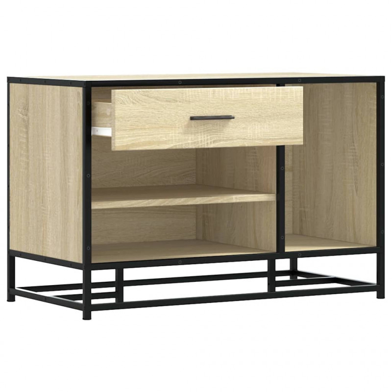Ławka na buty Sonoma Oak 80x40x53,5 cm Drewno klejone i metal