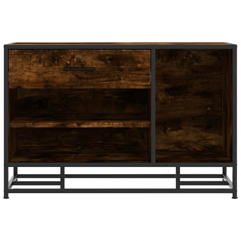 Ławka na buty Dąb wędzony 80x40x53,5 cm Drewno klejone i metal