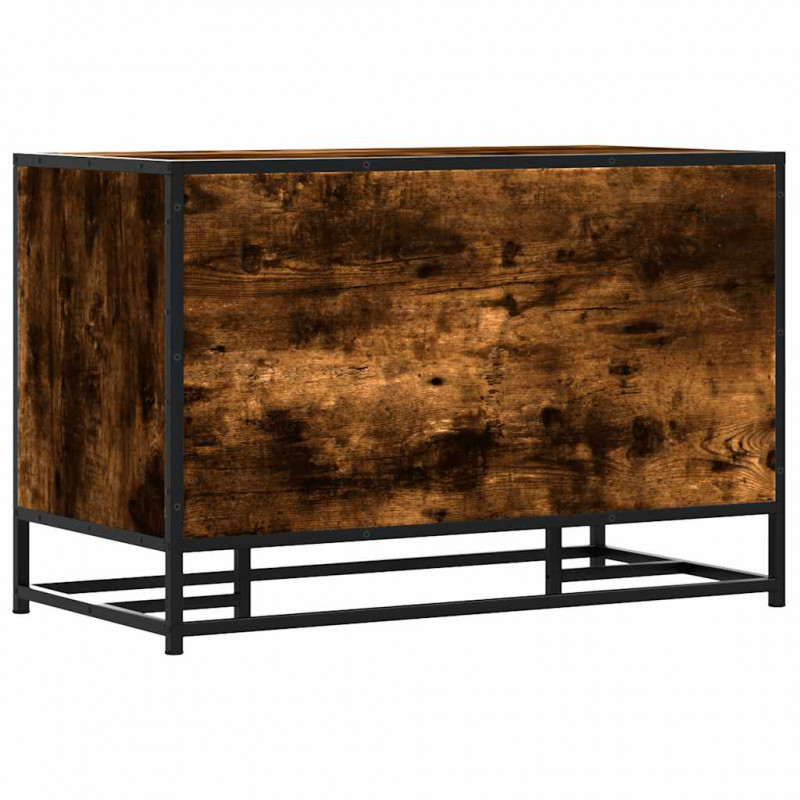 Ławka na buty Dąb wędzony 80x40x53,5 cm Drewno klejone i metal
