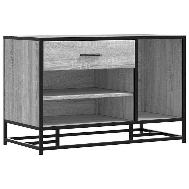 Ławka na buty Szara Sonoma 80x40x53,5 cm Drewno i metal