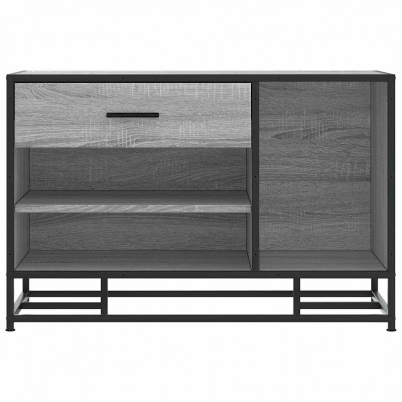 Ławka na buty Szara Sonoma 80x40x53,5 cm Drewno i metal