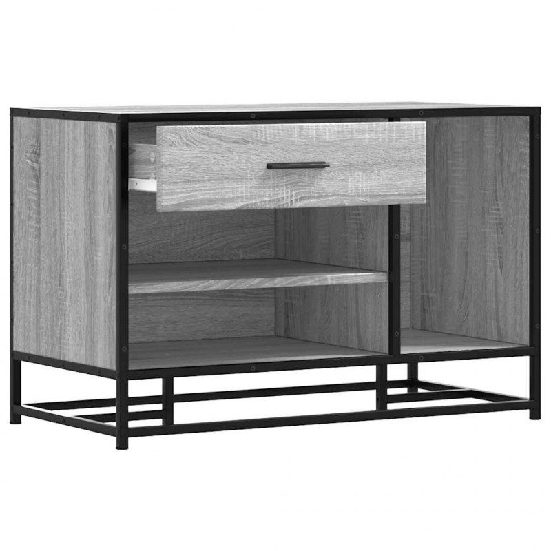 Ławka na buty Szara Sonoma 80x40x53,5 cm Drewno i metal