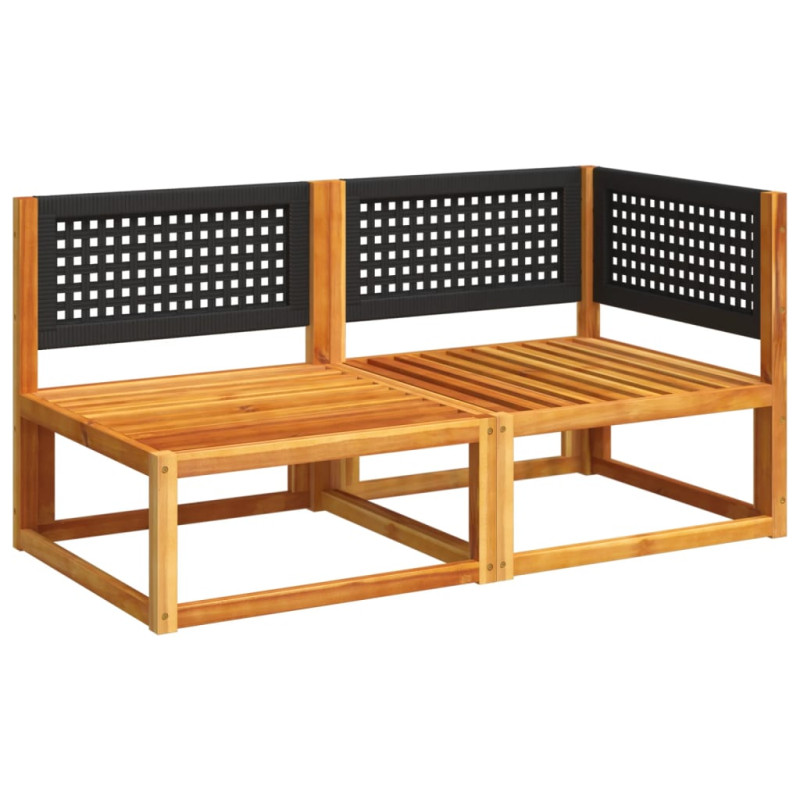 Sofa ogrodowa z poduszkami, 2-osobowa, lite drewno akacjowe