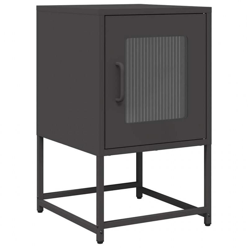 Szafka nocna Czarna 36x39x60,5 cm Stal walcowana na zimno
