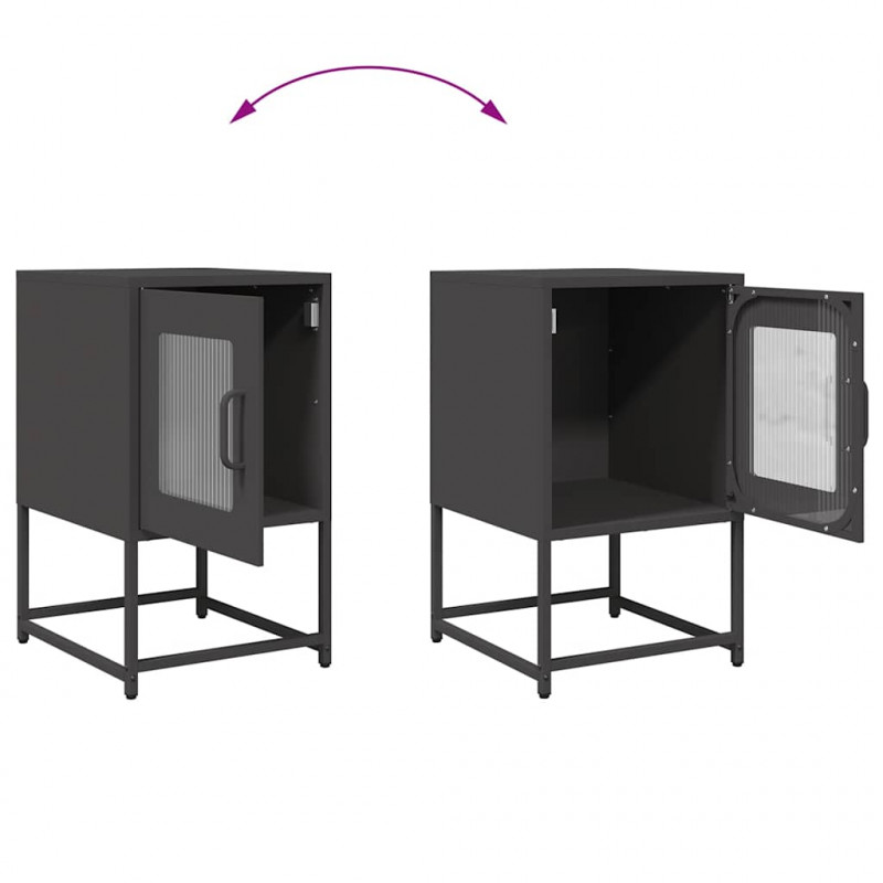 Szafka nocna Czarna 36x39x60,5 cm Stal walcowana na zimno