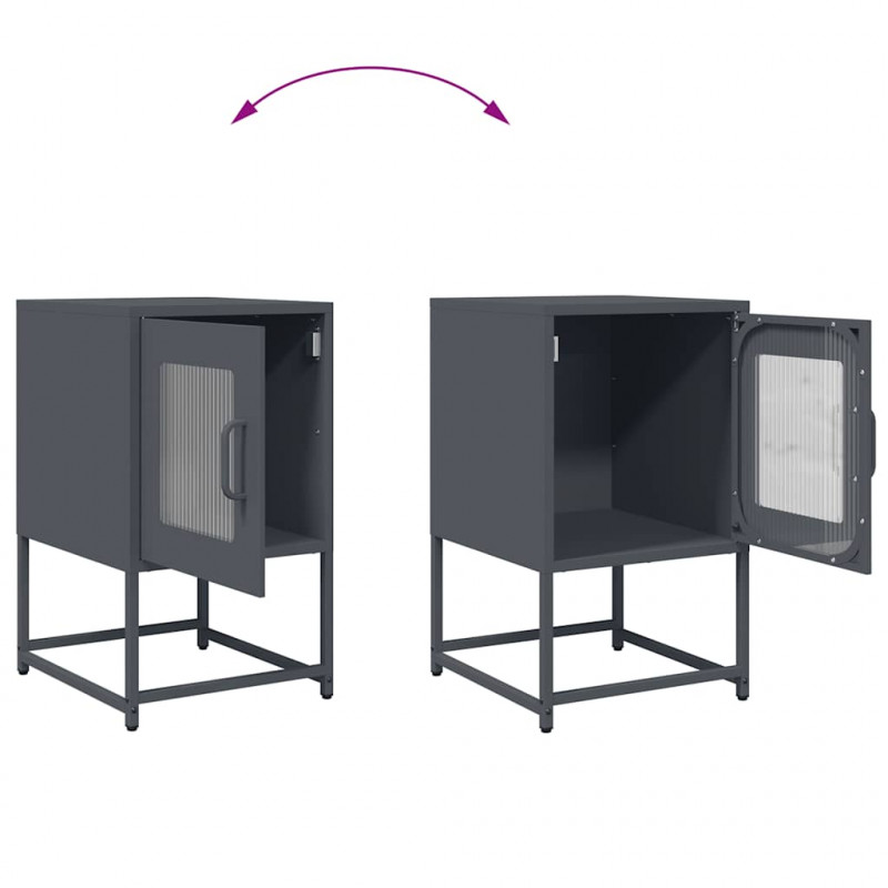Szafka nocna Antracyt 36x39x60,5 cm Stal walcowana na zimno