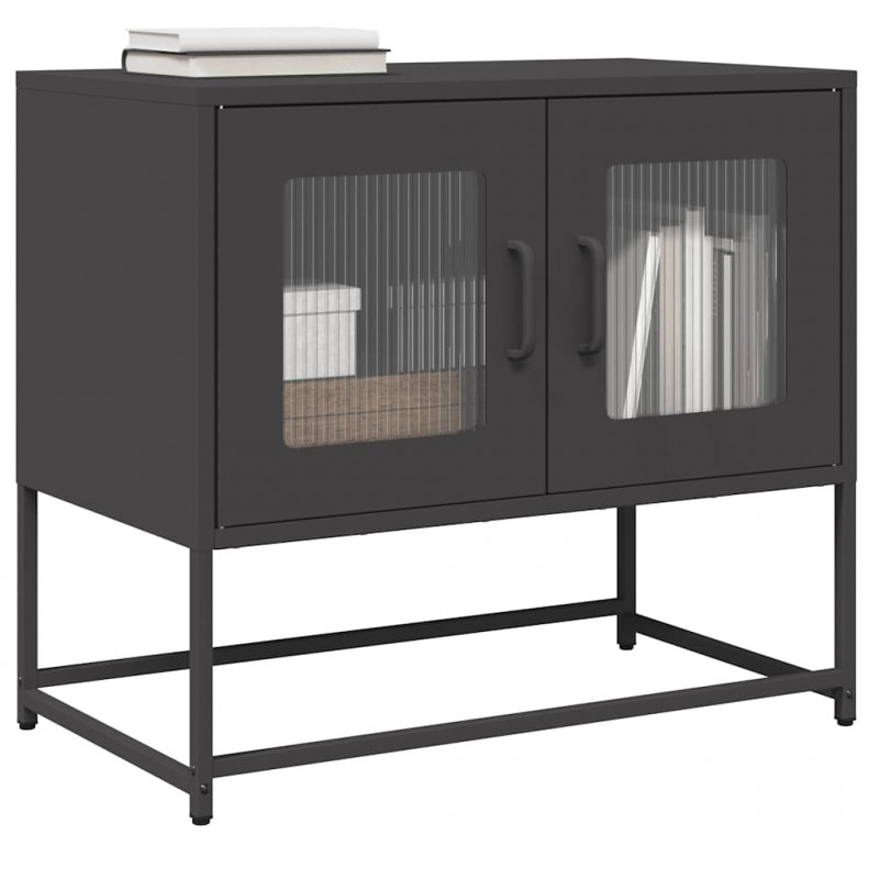 Szafka RTV, czarna, 68x39x60,5 cm, stal walcowana na zimno