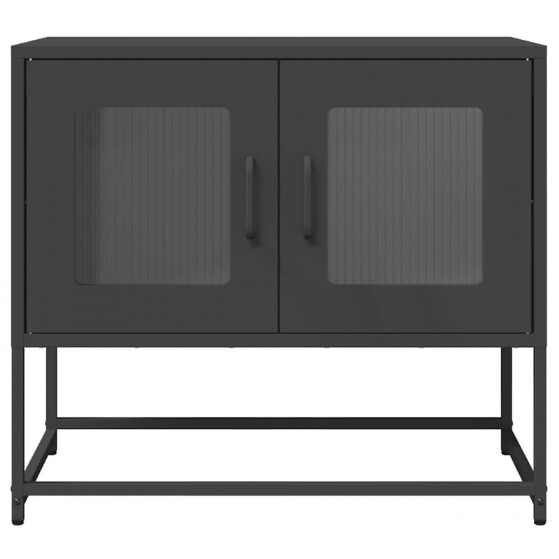 Szafka RTV, czarna, 68x39x60,5 cm, stal walcowana na zimno