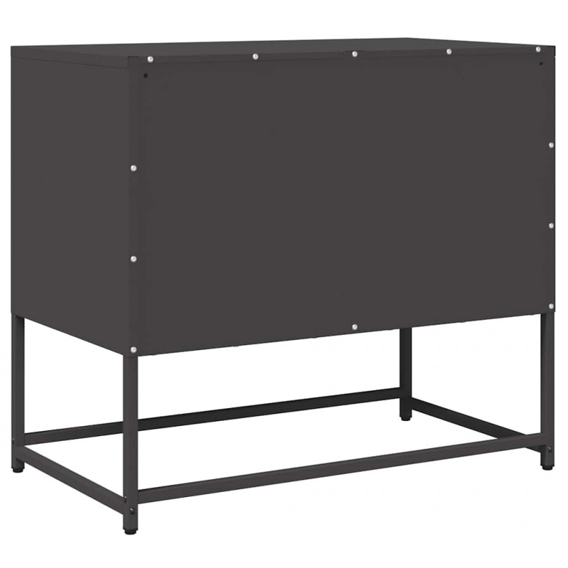 Szafka RTV, czarna, 68x39x60,5 cm, stal walcowana na zimno