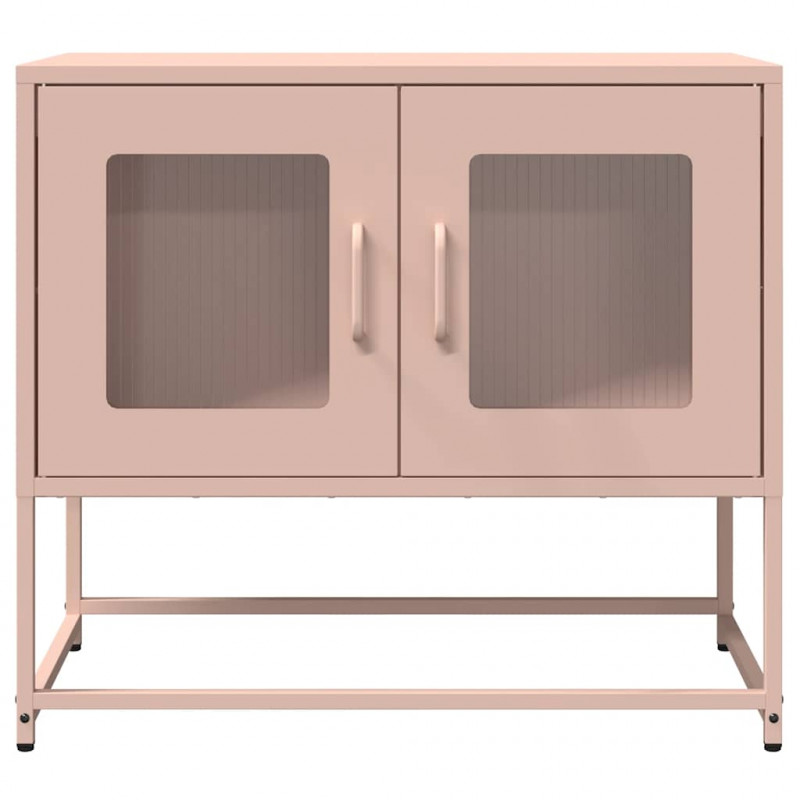 Szafka RTV, różowa, 68x39x60,5 cm, stal walcowana na zimno