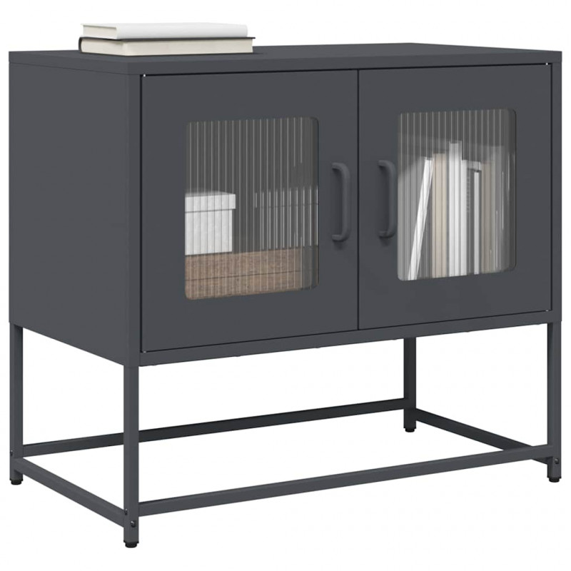 Szafka RTV, czarna, 68x39x60,5 cm, stal walcowana na zimno