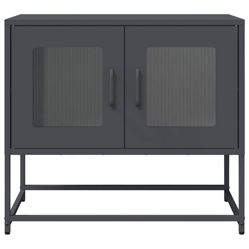 Szafka RTV, czarna, 68x39x60,5 cm, stal walcowana na zimno