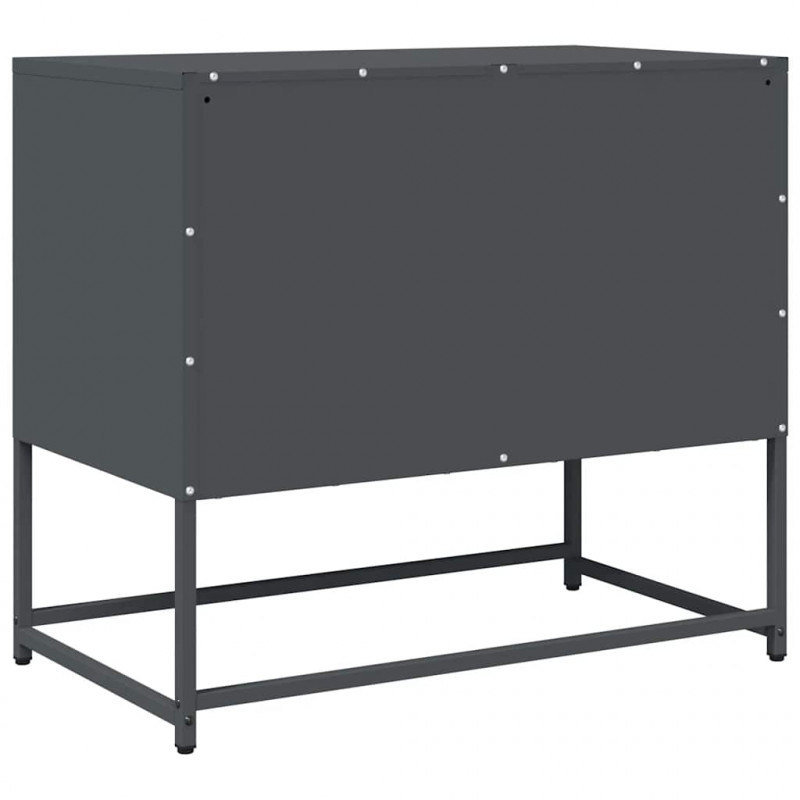 Szafka RTV, czarna, 68x39x60,5 cm, stal walcowana na zimno