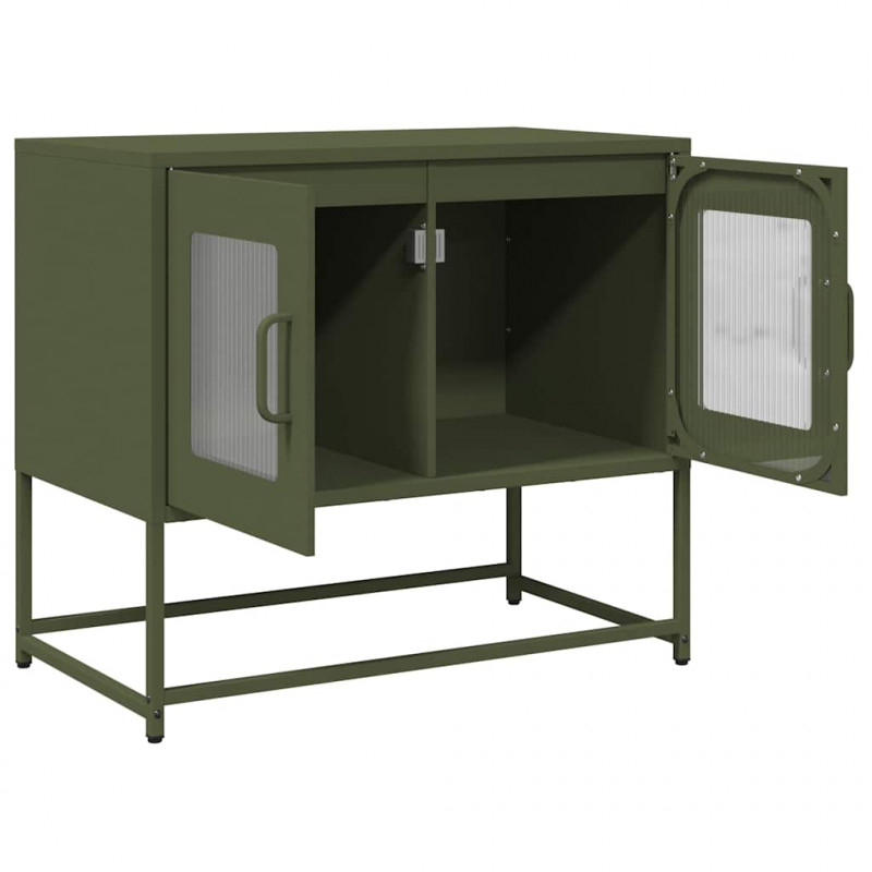 Szafka RTV, oliwkowa, 68x39x60,5 cm, stal walcowana na zimno