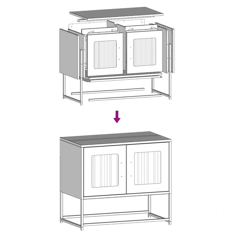Szafka RTV, oliwkowa, 68x39x60,5 cm, stal walcowana na zimno