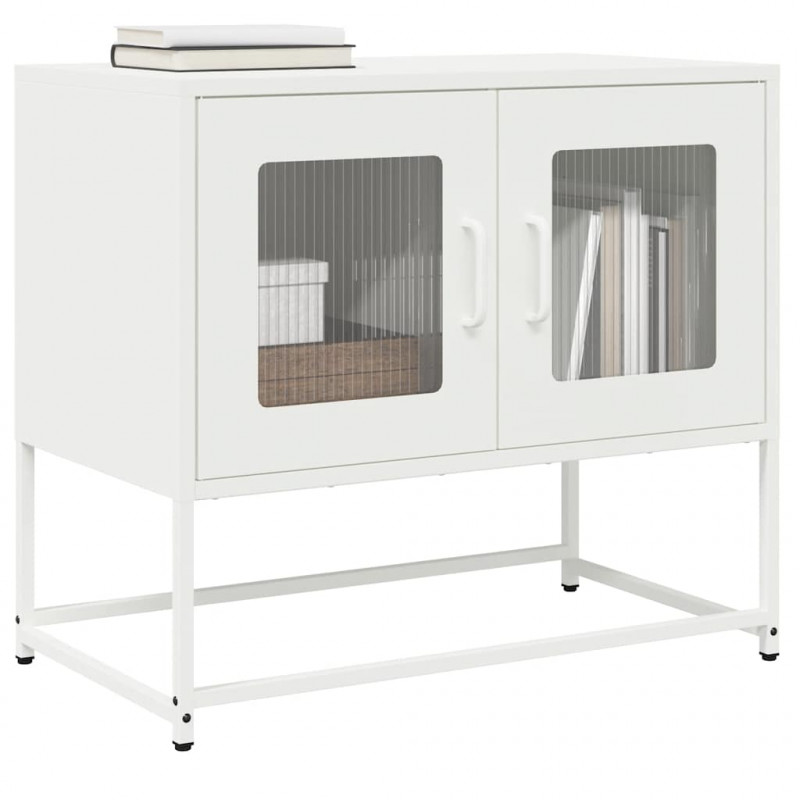 Szafka RTV, biała, 68x39x60,5 cm, stal walcowana na zimno
