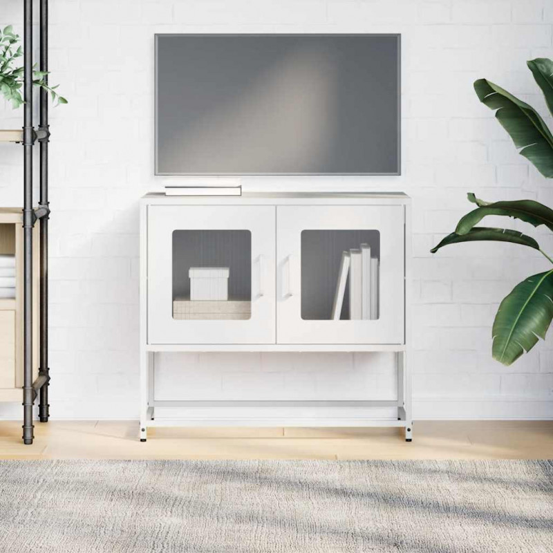Szafka RTV, biała, 68x39x60,5 cm, stal walcowana na zimno