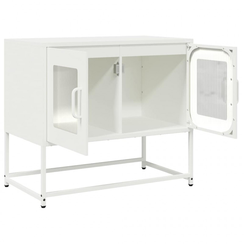 Szafka RTV, biała, 68x39x60,5 cm, stal walcowana na zimno