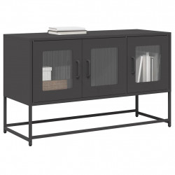 Szafka RTV, czarna, 100,5x39x60,5 cm, stal walcowana na zimno