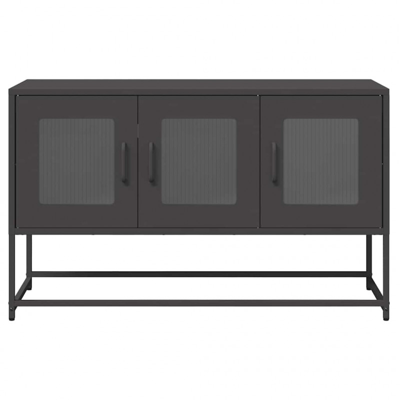 Szafka RTV, czarna, 100,5x39x60,5 cm, stal walcowana na zimno