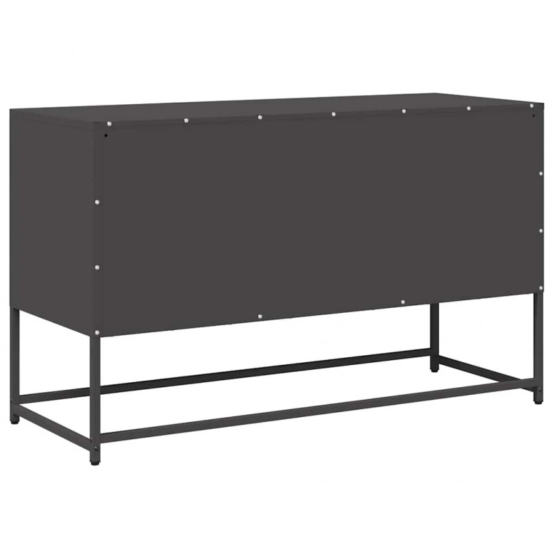 Szafka RTV, czarna, 100,5x39x60,5 cm, stal walcowana na zimno