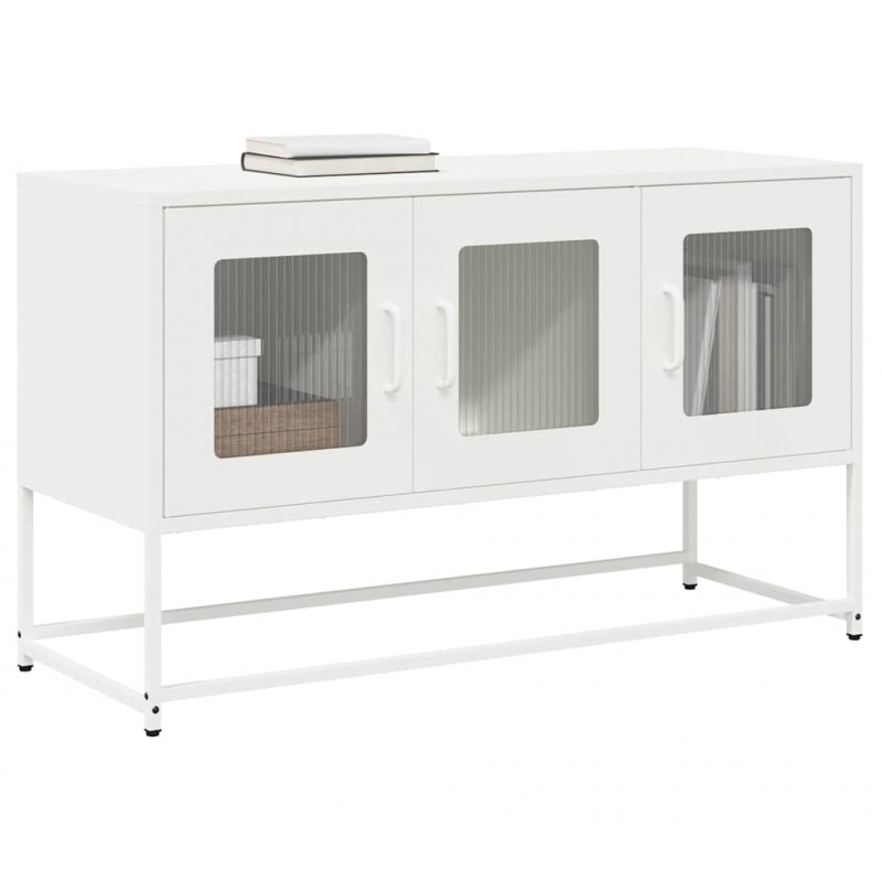 Szafka RTV, biała, 100,5x39x60,5 cm, stal walcowana na zimno