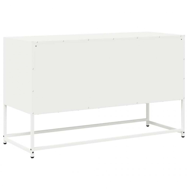 Szafka RTV, biała, 100,5x39x60,5 cm, stal walcowana na zimno
