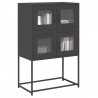 Komoda wysoka czarna 68x39x107 cm stalowa
