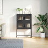 Komoda wysoka czarna 68x39x107 cm stalowa