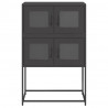 Komoda wysoka czarna 68x39x107 cm stalowa