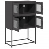 Komoda wysoka czarna 68x39x107 cm stalowa