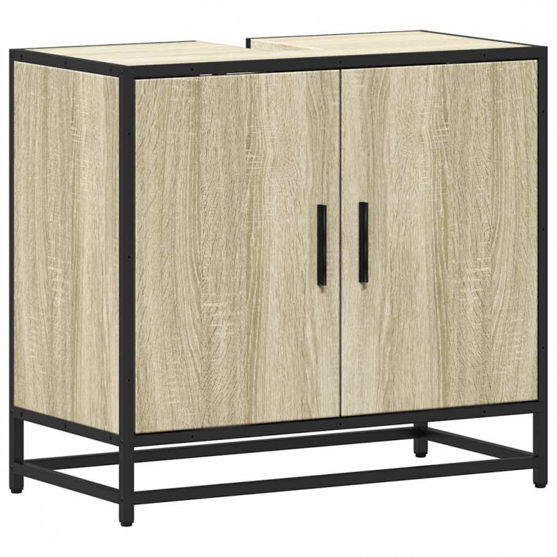 Szafka pod umywalkę łazienkową Sonoma Oak 65x33x60 cm Drewno klejone