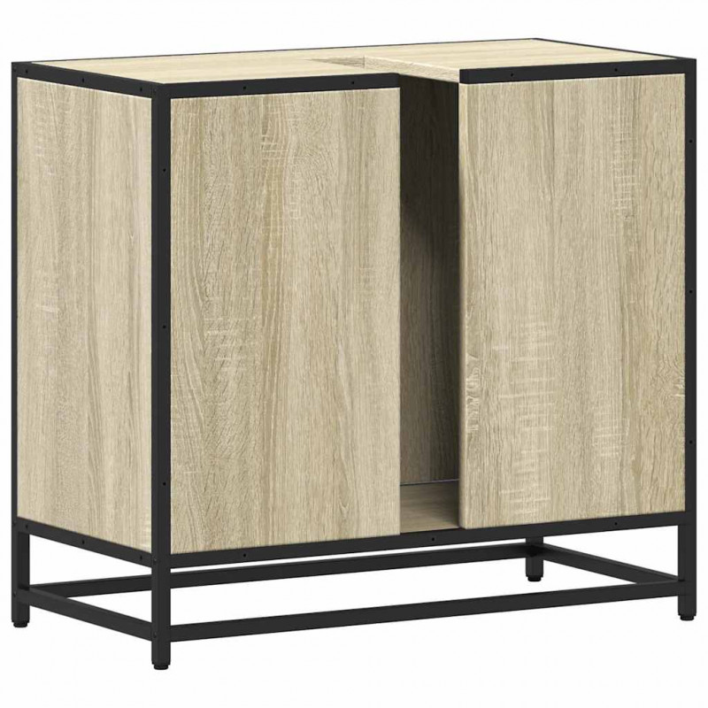 Szafka pod umywalkę łazienkową Sonoma Oak 65x33x60 cm Drewno klejone