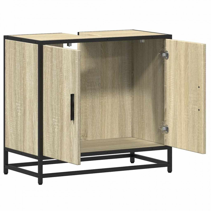 Szafka pod umywalkę łazienkową Sonoma Oak 65x33x60 cm Drewno klejone