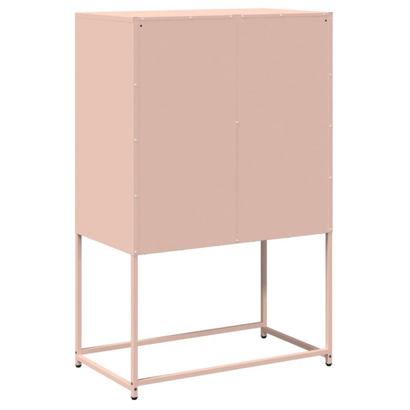 Komoda wysoka różowa 68x39x107 cm stalowa