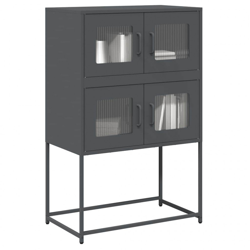 Komoda wysoka Antracyt 68x39x107 cm Stal