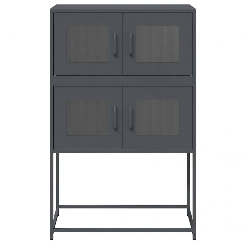 Komoda wysoka Antracyt 68x39x107 cm Stal