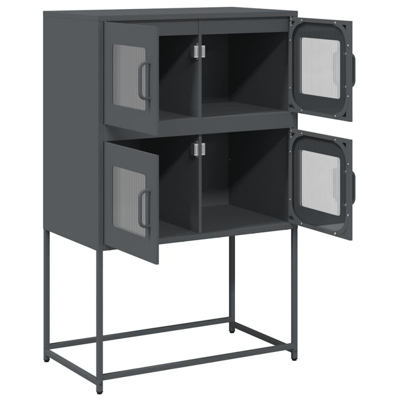 Komoda wysoka Antracyt 68x39x107 cm Stal