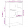 Komoda wysoka Antracyt 68x39x107 cm Stal