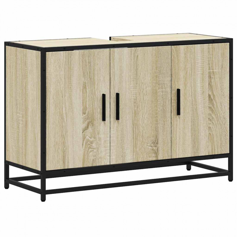 Szafka pod umywalkę łazienkową Sonoma Oak 90x33x60 cm Drewno klejone