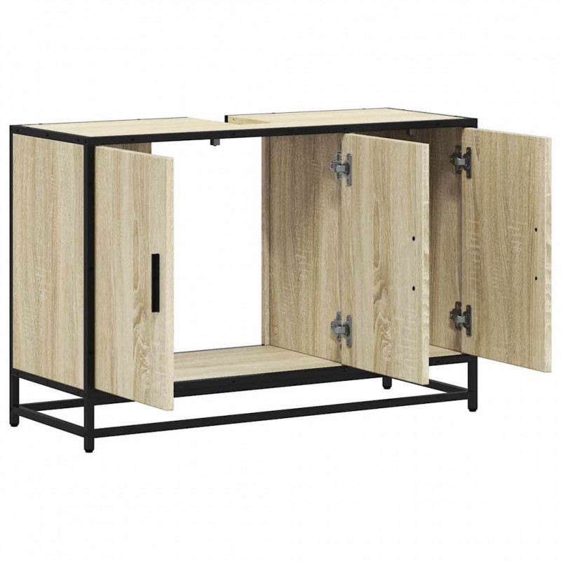 Szafka pod umywalkę łazienkową Sonoma Oak 90x33x60 cm Drewno klejone