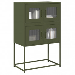 Komoda Oliwkowo-zielona 68x39x107 cm Stal