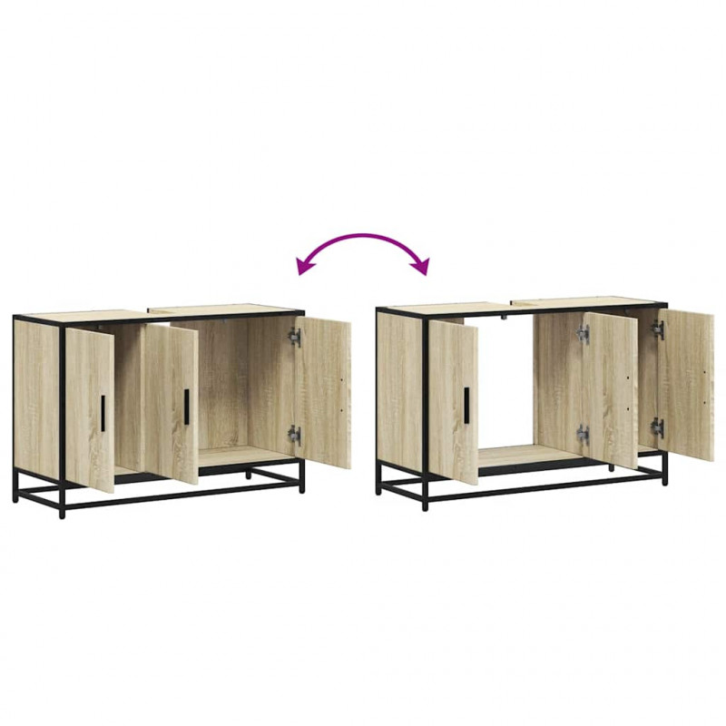 Szafka pod umywalkę łazienkową Sonoma Oak 90x33x60 cm Drewno klejone
