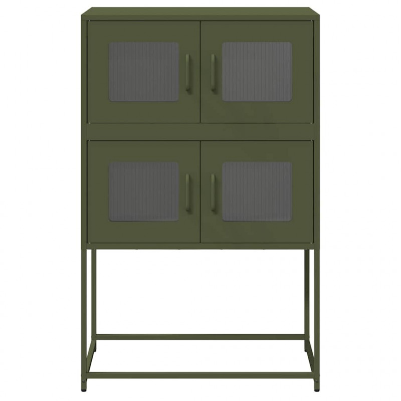Komoda Oliwkowo-zielona 68x39x107 cm Stal