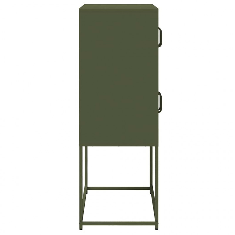 Komoda Oliwkowo-zielona 68x39x107 cm Stal