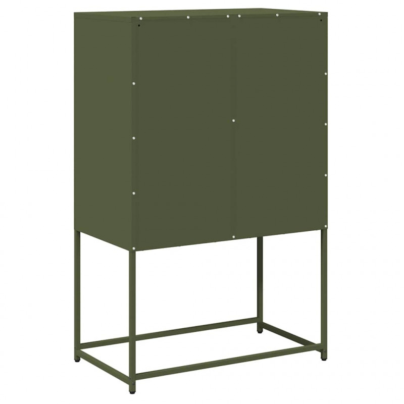 Komoda Oliwkowo-zielona 68x39x107 cm Stal