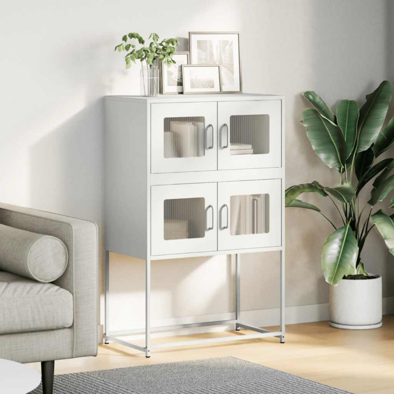 Komoda biała 68x39x107 cm stal